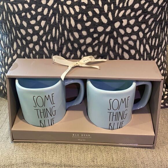 Rae Dunn "Something Blue" Wedding Collection Mugs - Picture 1 of 5